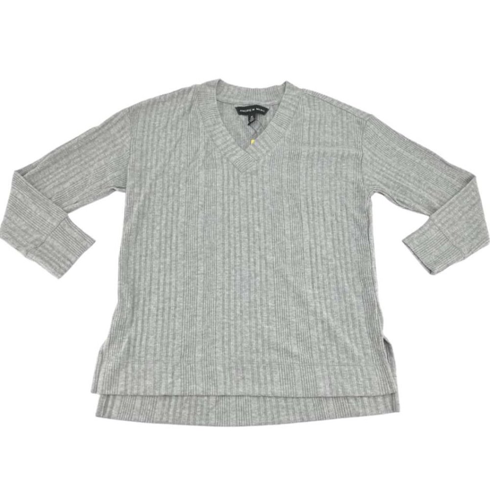 Andrew Marc | Women's V-Neck Top | Grey | Size S